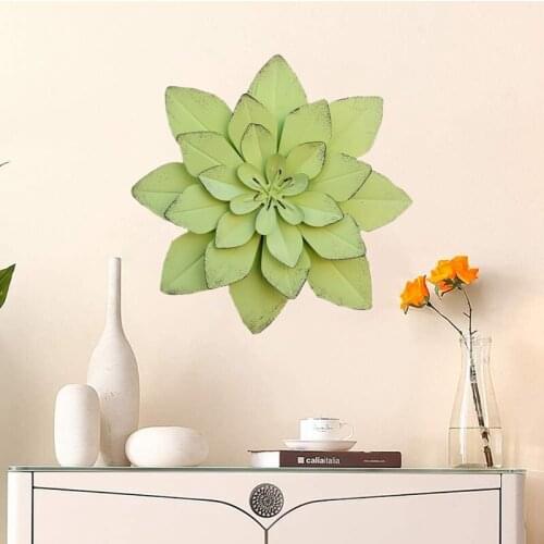 Metal Flower Wall Decoration Art Ornaments Flower Wall Art That Can Be Hung on the Porch of the Living Room Green