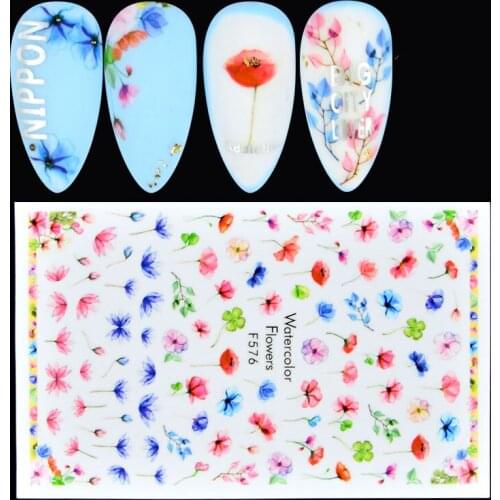 1pcs Flower Flamingo Nail Stickers 3D Abstract Lady Face Design Adhesive Slider Wraps Manicure Nail Art Decoration Decal Supplie