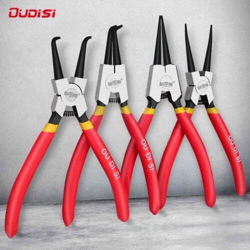 OUDISI Portable 7" Internal External Pliers Retaining Clips Circlip Multifunctional Snap Ring Disassembly Circlip Pliers Tool