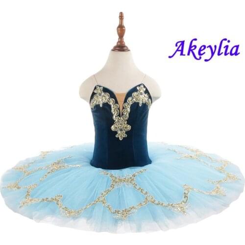 Sky Blue Pre-Professional Ballet Dance Tutu Pink Girls Adult Ballerina Dress 7 Layer Stiff Tulle green Pancake Tutu performance