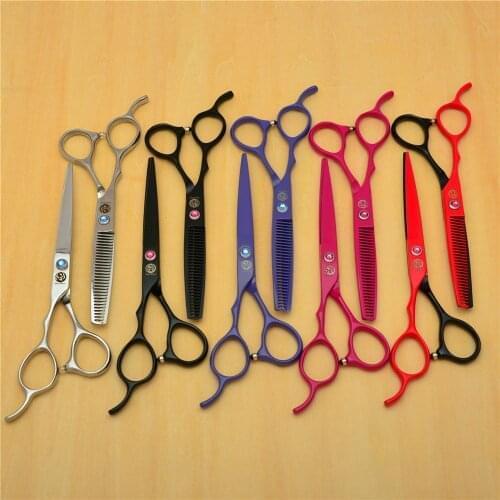 Left Hand 6.0'' Purple Dragon Japan 440C Professional Hair Scissors Hairdressing Scissors Cutting Shears Thinning Scissors Z8001