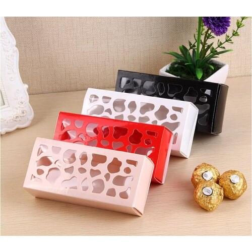 Hollow Macaron Box Cupcake Container Valentine Chocolate Packing Wedding Macaron Packing Paper Cake Boxes SN1940