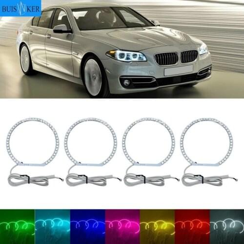 Headlight Multi-color RGB LED Angel Eyes Halo Ring Eye DRL RF Remote Control for BMW E36 E38 E39 E46 projector 4x131 Accessories
