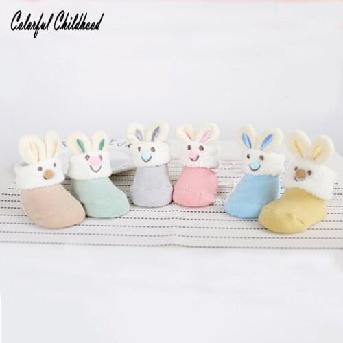 Christmas baby socks for newborn baby bunny ear cartoon socks kids anti-slip Rubber Soles sock