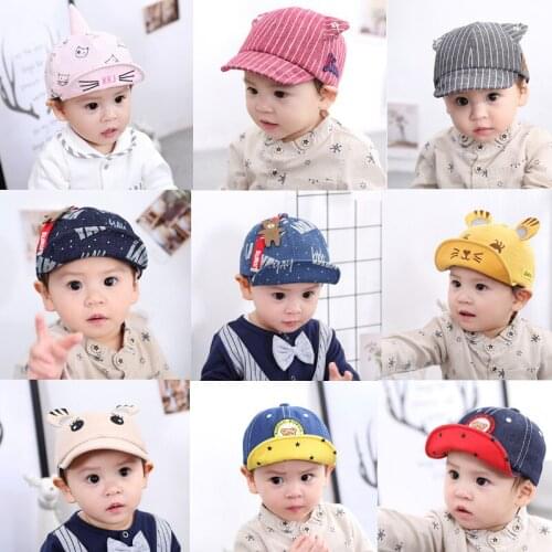 Baby Girl Boy Hat Spring Summer Cotton Cap Kids Adjustable Baseball Caps Infant Toddler Cartoon Animal Sun Hats Child Hip-Hop