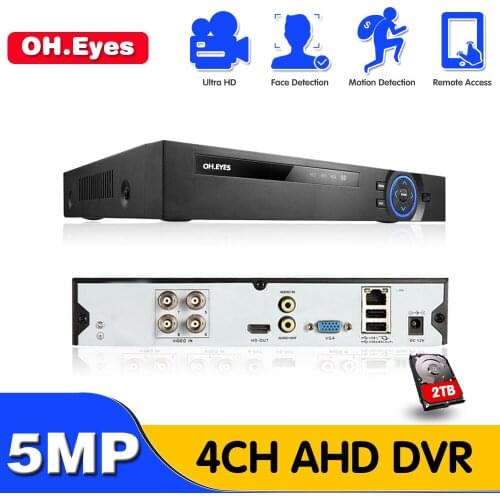 OH.EYES 6in1 4ch*5MP AHD DVR Surveillance Security CCTV Video Recorder DVR Hybrid DVR For 720P 1080P Analog AHD CVI TVI IP camer