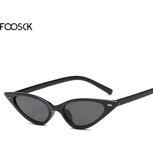 FOOSCK Luxury Brand Designer Ladies Clear Lens CatEye Sunglasses Vintage Rectangle Sunglasses Womens Mens Frame Eyewear UV400
