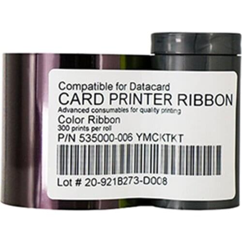 Compatible Datacard 535000-006 YMCKTKT CP40 CP6-CP80 CD800 Card Printer Color Ribbon 300 Prints 1 Roll
