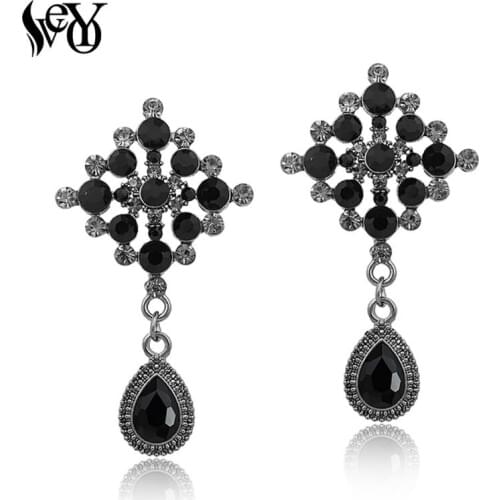 VEYO Rhinestone Earrings for Woman Geometric shape Drop Earrings Crystal Earrings Elegant Zinc Alloy Lead free nickel free