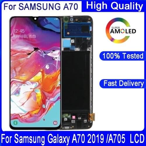 For Samsung galaxy A70 2019 Original 6.7"AMOLED A70 lcd A705 A705F SM-A705MN Display Touch Screen Digitizer Assembly Replacement