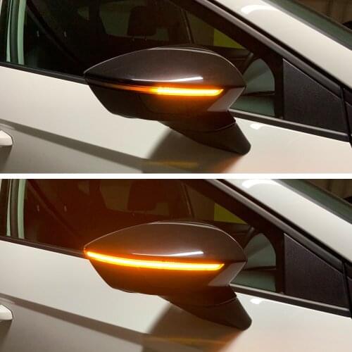 1Pair LED Dynamic Turn Signal Repeaters For SEAT LEON 3 III 5F ITV MOT Side Mirror Indicator Sequential Light