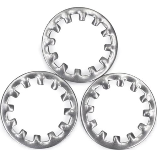 1000pcs DIN6797J M3 M4 M4 M5 M6 M8 M10 304 Stainless Steel A2 Internal Toothed Shakeproof Washers Lock Washer GB861.1