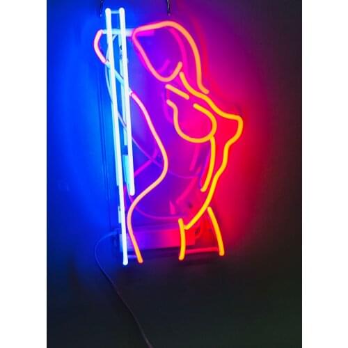 14“ Butt Back Pole Girl Live Nudes Acrylic Custom Neon Light Lamp Sign Beer Bar Handmade Home Wall Room Windows Tube Artwork E