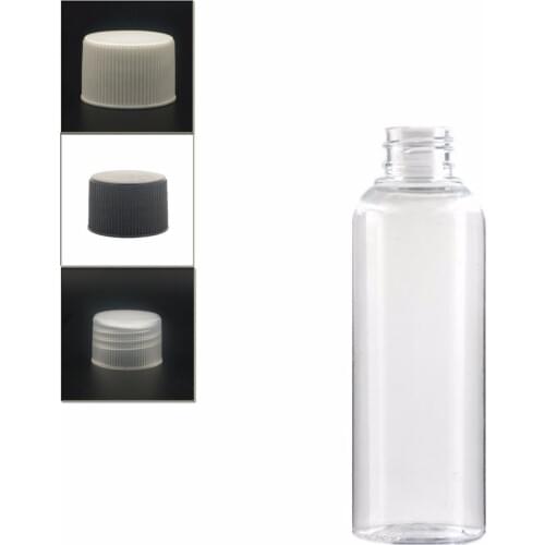 150ml/5oz Non-Dispensing Caps empty Plastic Bottles, clear PET bottle with Lined ribbed screw caps
