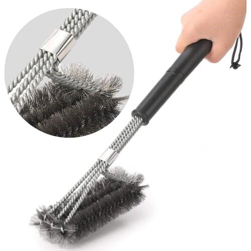 18inch Grill Brush Stainless Steel Barbecue Cleaning Brushes Non-stick BBQ Bristles Brush With Handle Kitchen Barbecue Accessori