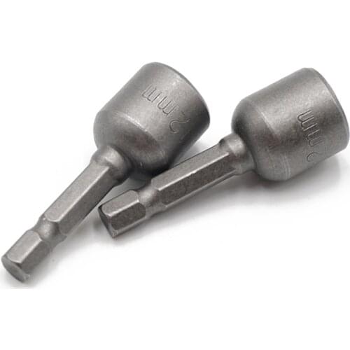 2pcs 12mm Professional Magnetic Nut Driver Set Metric Socket 1/4" Hex Shank 45mm long Impact Drill Bit Adapter For Power Tools
