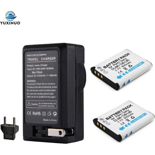 3.7V 900mAh D-Li88 DB-L80 DB-L80A Camera Battery +AC Charger for Sanyo VPC-CG10 CG20 PENTAX VPC-CG88 CG100 DB-L80AU DBL80 DB L80