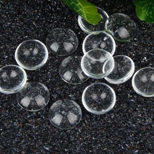 40pcs/lot 14mm Clear Glass Cabochons Domed Round Jewelry For Making DIY Jewelry