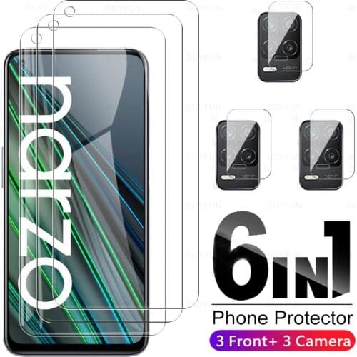 6in1 Screen Tempered Glass For Realme Narzo 30 5G 30A Clear Film For Oppo realme 6 7 8 Pro 7 8 5G Camera Lens Protective Film