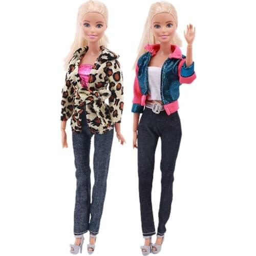 Doll Clothes Accessories High Quality Fashion Handmade Jeans Suit For Barbies Doll Dress For Girls Best Gift