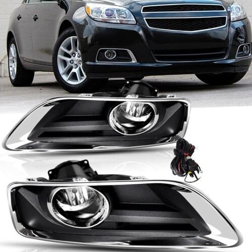 Car Clear Fog Lights Bumper Driving Lamps with Switch+Bezel for Chevy Malibu 2013-2015