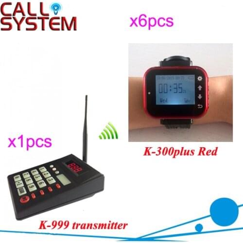 Wireless Kitchen Call Devices with 1pcs keypad and 6pcs wrist watch for restaurant DHL Shipping Free