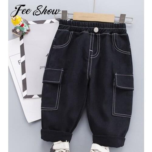 Boys Girls Cargo Pants Spring Summer Kids Girls Pants Solid Work Trousers For Children Casual Sport Style Kid Clothes 1 2 3 4Y
