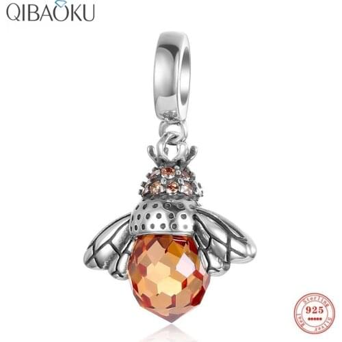 925 Sterling Silver Bee Shape Zircon Beads for Women Jewelry Charms for Bracelet Making Jewelry Diy Beaded Necklace