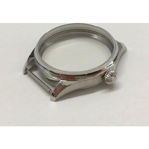 41MM Sapphire crystal or Mineral glass 316L stainless steel watch case fit ETA6497/6498 Mechanical movement Mens watch case 2-1