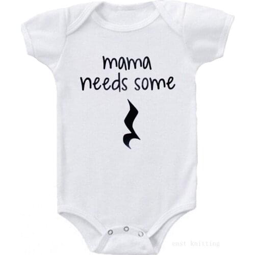 DERMSPE Summer White Newborn Infant Baby Boys Girls Cotton Short Sleeve Letter Mama Needs Some Romper Jumpsuit Baby Clothes