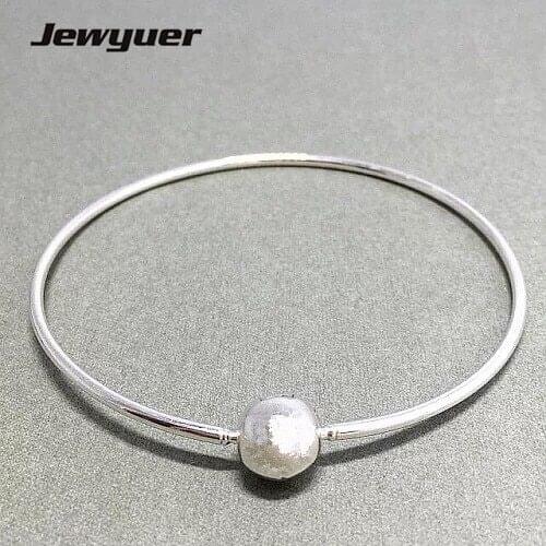 Essence style thin bracelets 925 sterling silver jewelry bangle fit small hole Charms beads DIY bracelet for women EYSZ001