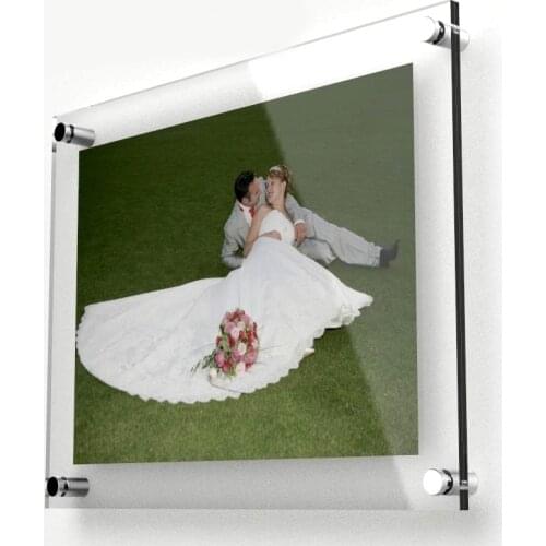 GT4162-14inch) Wall Mounted Acrylic 14"x10" Photo Picture Frame,Clear Hanging Poster Holder Display Panel