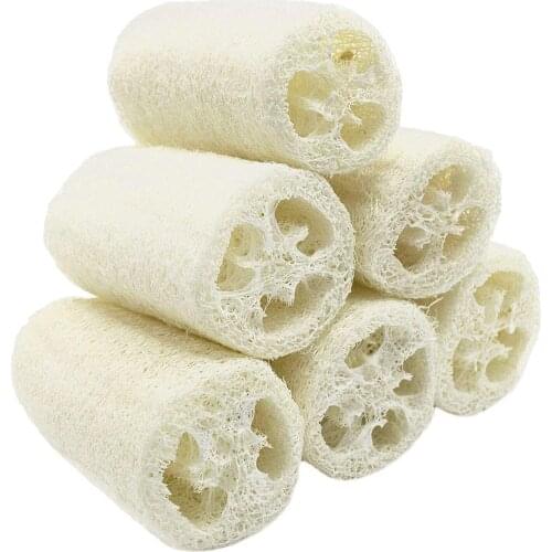 NATURE 6 Pack of Organic Loofahs Loofah Spa Exfoliating Scrubber natural Luffa Body Wash Sponge Remove Dead Skin Made Soap