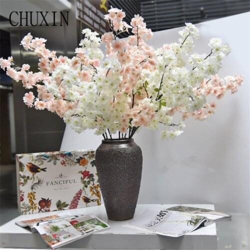 5pcs/lot artificial flower big Cherry blossoms wedding decoration flower bouquet Shooting props Simulation pear fake flowers