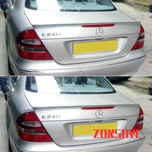 Use For Benz E class W211 Sedan 2003-2009 Year Spoiler ABS Plastic Carbon Fiber Look Rear Trunk Wing Body Kit Accessories