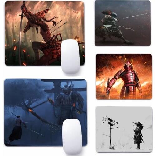Japanese Samurai 22x18cm Mouse Pad Computer Small Mouse Non-slip Pad Desktop Keyboard Pad Office Mouse Mat