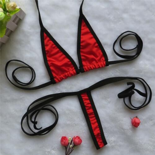 Micro bikini 2019 Sexy Sling triangle Edge Mini Thong girl Beach Sunbathing spa swimwear women swimsuit biquini bikinis monokini