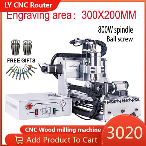 Russia no tax cnc 3020Z-S800 3 4 axis cnc router with 800W cnc spindle metal wood mini cnc milling machine
