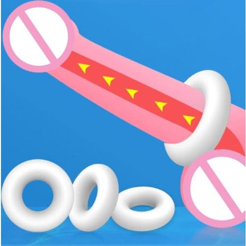 3pcs Silicone Cock Rings Delay Ejaculation Soft Penis Ring Flexible Glue Cockring Penisring Sex Toys For Man Erotic Sex Products