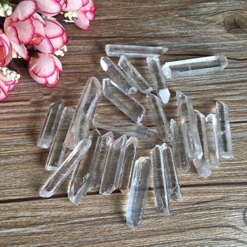 Natural Column Pointed White Crystal Original Stone Clear Crystal Stone Quartz Stones DIY Handcraft Decoration Crystals Supplies