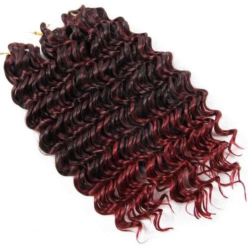 Ombre Braiding Hair Synthetic Extensions 3pieces/pack 10'' Freetress Deep Wave Crochet Hair Braid