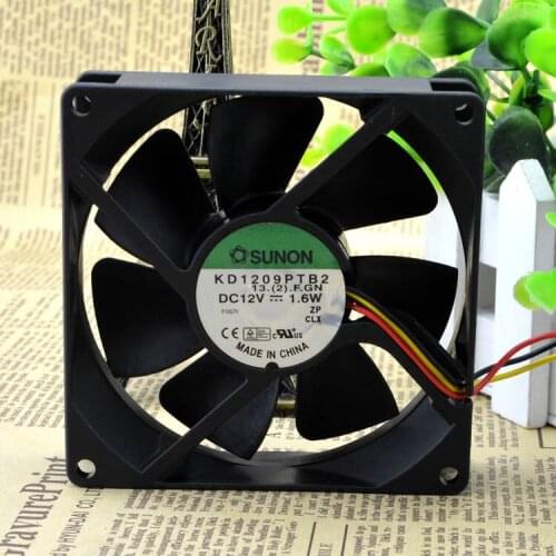 Authentic FOR SUNON KD1209PTB2 9CM 9025 12V 1.6W 3-wire Speed Measuring Fan