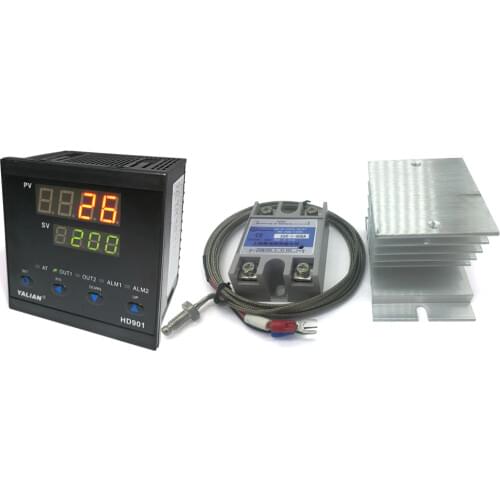 2019 most ideal pid digital temperature controller Max temperature 1300 ℃ 2M K themercouple input+Max 40A SSR output+heat sink