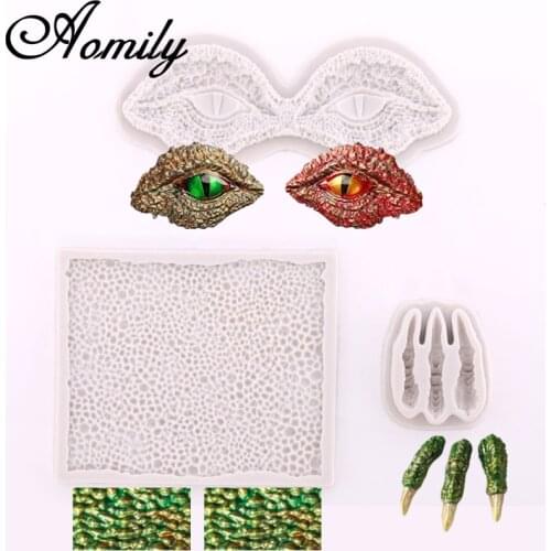 Aomily Dinosaur Monster Eyes Paw Silicone Cake Mold Chocolate Jelly Candy Bakeware Mold DIY Pastry Soap Mould Party Baking Tool