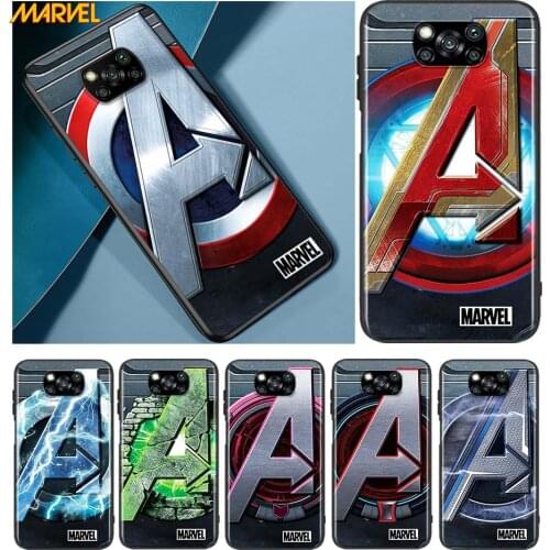 Marvel logo for Xiaomi Poco X3 NFC X2 M3 M2 F2 F3 Pro C3 F1 A2 Lite Mix3 Play Silicone Soft Black Phone Case