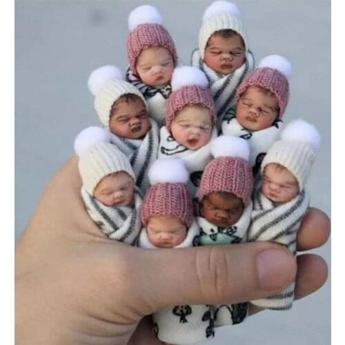 Cute Simulation Doll Newborn Baby Pvc Ornaments Rebirth Doll Dolls Interactive Clothes Baby And Real Finger Hats Gift Mini Z8P3