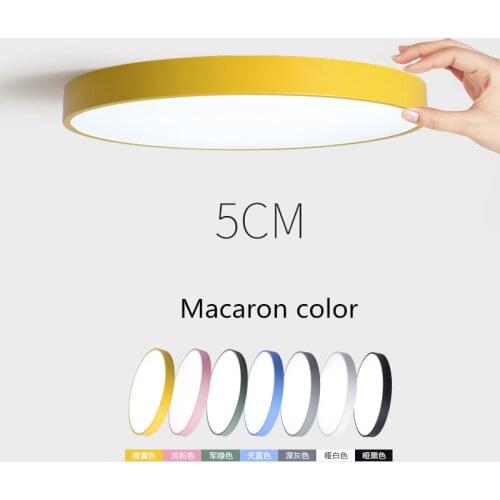 Nordic Modern Macarons Led Ceiling Lights Ultrathin High Quality Acrylic Colourful Lamp Dimmable Living Room Decoration Lighting