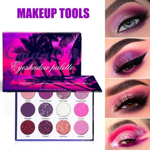 Eye Shadow 12 Colors Flash Eyeshadow Palette Matte Shimmering Naturally Long Lasting No Smudging Eye Shadow Eye Makeup Tools