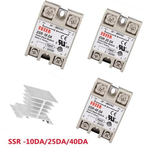 SSR Solid State Relay 10DA 25DA 40DA DC Control AC White Shell Single Phase Without Plastic Cover
