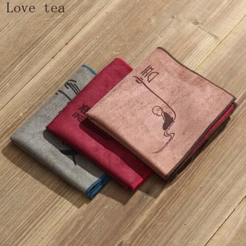 Thickened coffee table cloth absorbent printing square microfiber tablecloth kitchen accessories special towel tea table wipes